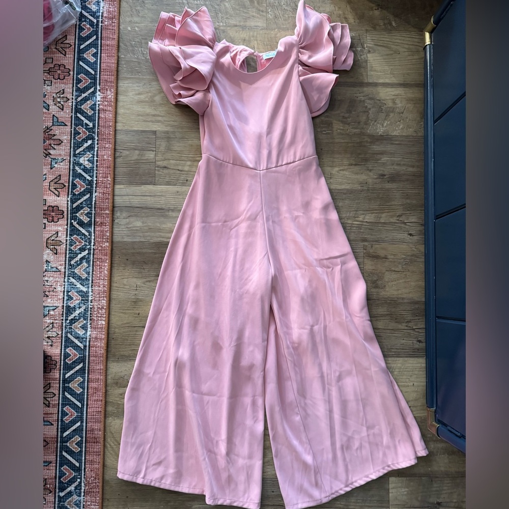Charming Abel & Lula Pink Ruffle Sleeve Kids jumpsuit NWT